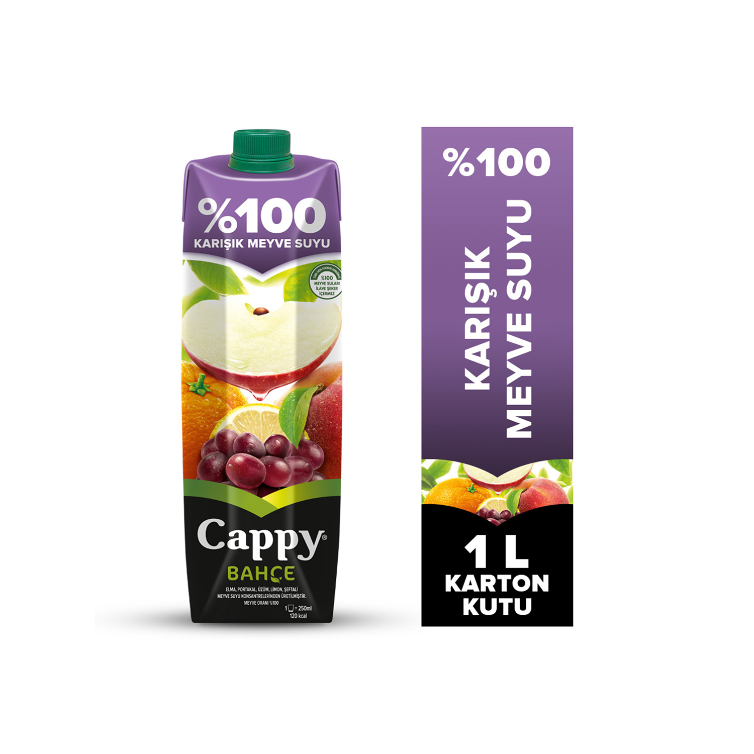 Cappy Bahçe %100 Karışık Meyve Suyu Karton Kutu 1 L