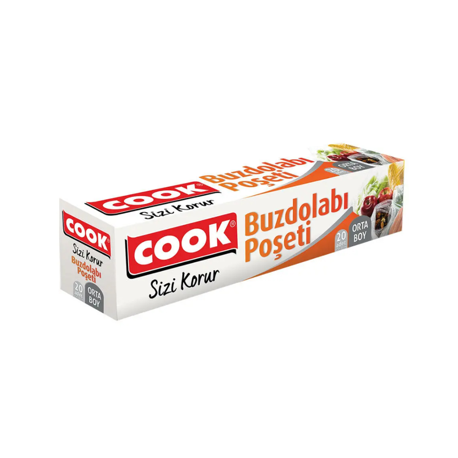 Cook Buzdolabı Poşeti Orta Boy 24 x 38 cm 20'li Paket