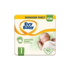 Evy Baby Bebek Bezi Yenidoğan 1 Beden -  Ekonomik Paket 40’Lı 