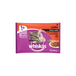 Whiskas Pouch Kedi Maması Kümes Hayvanları 4 lü Paket